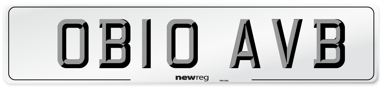 OB10 AVB Number Plate from New Reg